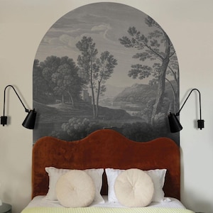 Ancient Riverside Arch Wall Decal | Landscape Peel and Stick Arch Wallpaper | Self Adhesive Art Mural | Bedroom decor | Headboard Sticker