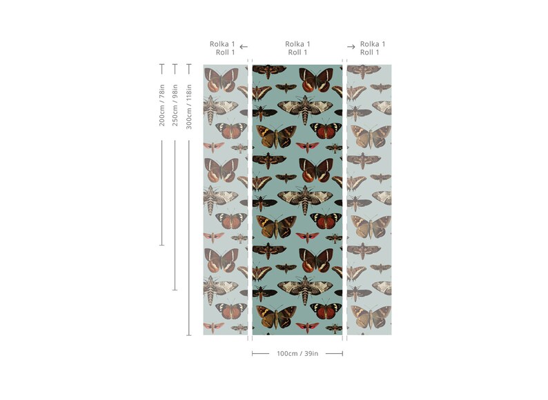 Butterflies Turquoise - Wallcolors - Vintage Wallpapers