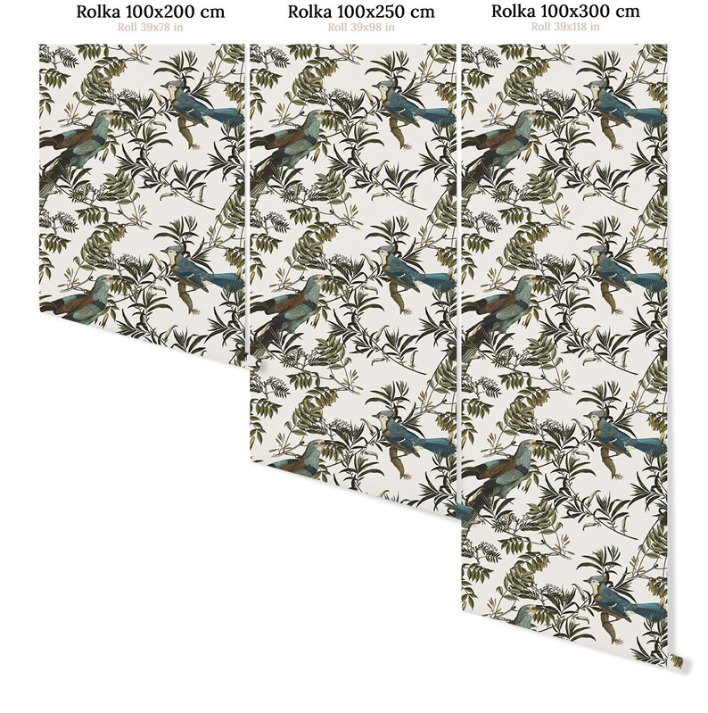 Vintage Removable Wallpaper Birds on a Creamy Background Etsy