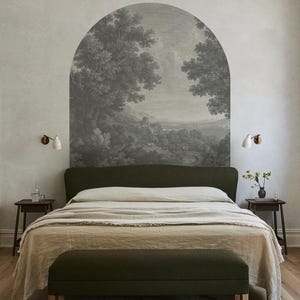 Bogen Wandtattoo | Malerische Schälen und Kleben Arch Tapete | Selbstklebendes Kunst Wandbild | Schlafzimmer Dekor | Kopfteil Sticker