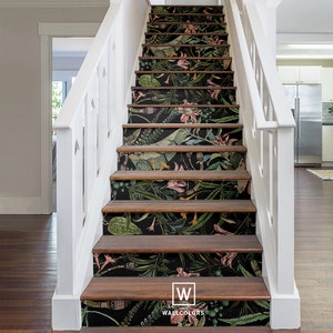 Botanical Removable Stair Riser Decals, Magic Forest Sticker for Stairs ...