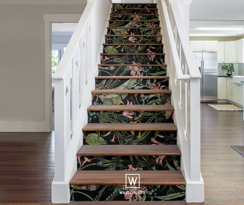 Botanical Removable Stair Riser Decals Magic Forest Sticker Etsy UK