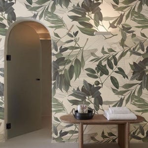 Olive & Lemon Branch Wallpaper: Botanical Peel and Stick Wall Decor #V3