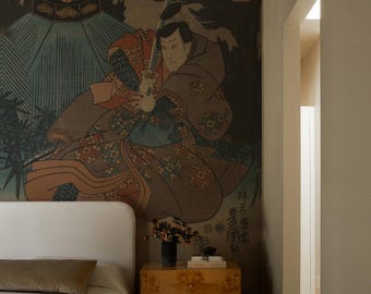 Warrior Ethos wallpaper, bushido, geisha, non-woven or peel and stick, japanese wall mural, bedroom wall decor || #J7