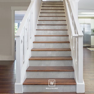 removable stair riser decals, Scandinavian style, gray sticker for stairs, gray stone, peel & stick material