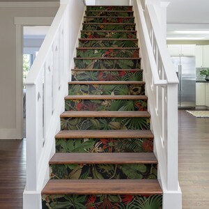 Botanical Removable Stair Riser Decals, Magic Jungle Sticker for Stairs ...