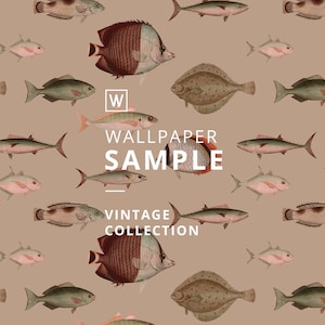 WALLPAPER SAMPLE W11.8"xH33" order #V1-V50 || VINTAGE || removable or traditional wall mural, dark botanical room decor, peel&stick