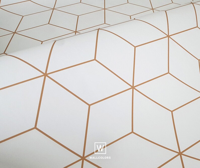 Removable Geometric Wallpaper Selfadhesive Delicate Etsy UK