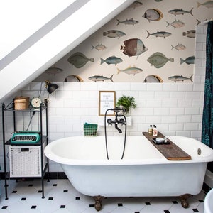 Under The Sea Beige - Wallcolors - Vintage Wallpapers - Bathroom Decor