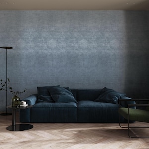 Papier peint autocollant texturé organique bleu - Décalcomanie murale amovible de style moderne - Design minimaliste neutre - Décoration de salle de bain || #S2