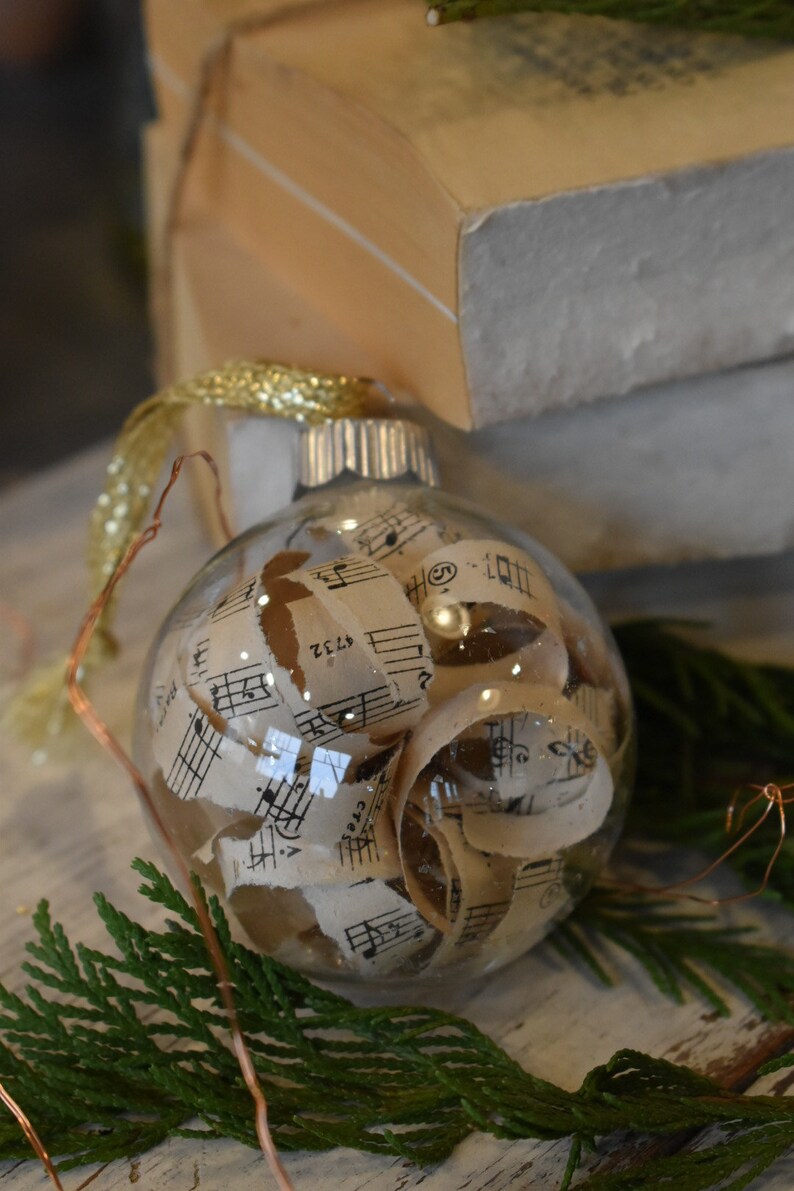 Handmade Vintage Sheet Music Vintage Map Ornaments | Etsy