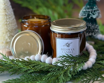 hand-poured beeswax candle | natural