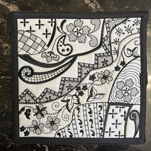 Zentangle Blumen Topflappen
