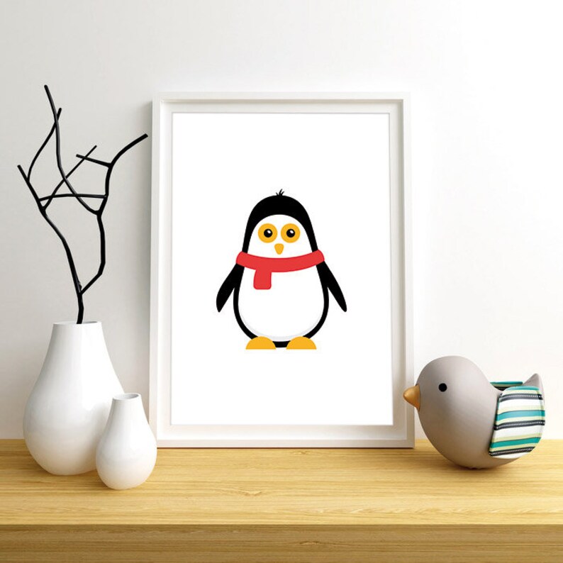 Penguin wall art nursery decor 8x10 printable art INSTANT Etsy