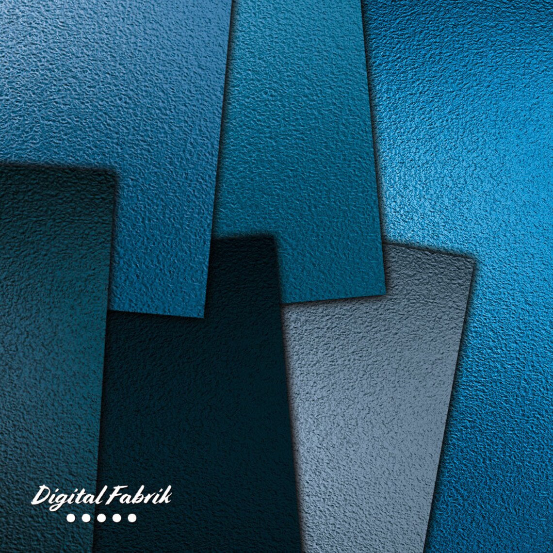 Blue Metallic Foil Scrapbook Paper, 12 Digital Papers, Blue Digital