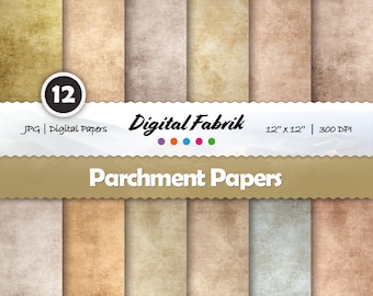 Perkament digitaal papier, plakboekpapier, web, 12 digitale papieren, oud papier, 12x12 jpg, digitale achtergrond download, persoonlijk & commercieel gebruik