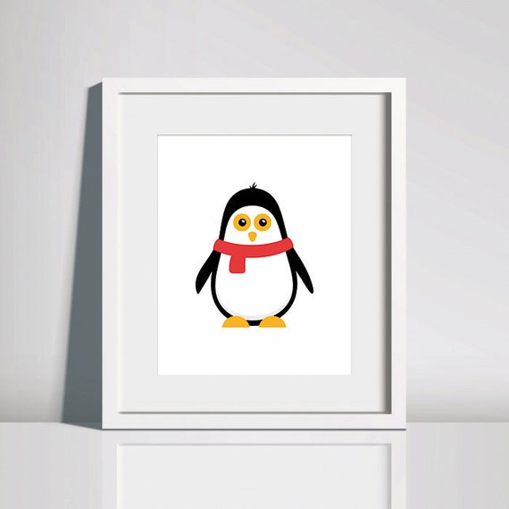 Penguin wall art nursery decor 8x10 printable art INSTANT Etsy