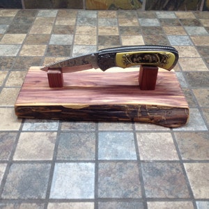 Knife display rustic, knife holder,knife display wood, Knife display handmade, pocket knife display,Knife holder unique, knife stand wood