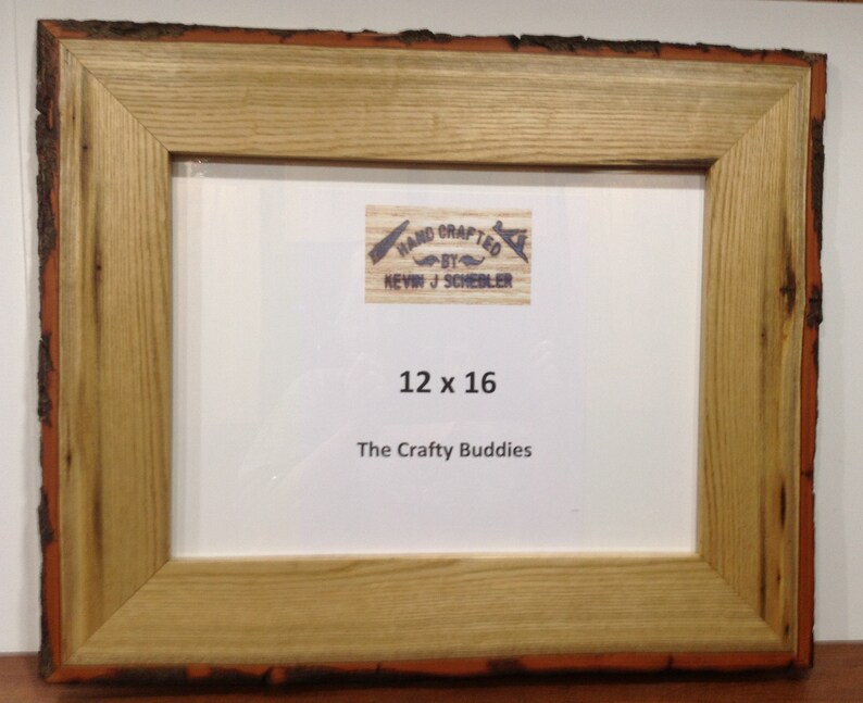 12 X 16 Wood Picture Frame Live Bark Edge Picture Frame Live Etsy