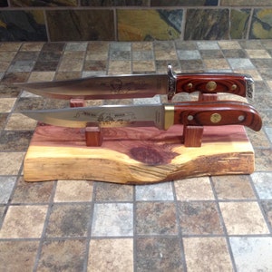 Knife display rustic, knife holder,knife display wood, Knife display handmade, pocket knife display,Knife holder unique, knife stand wood