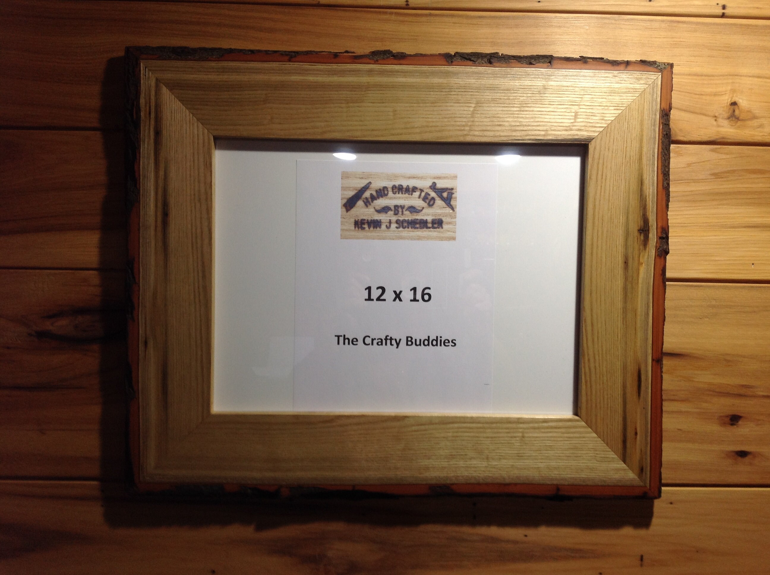 12 X 16 Wood Picture Frame Live Bark Edge Picture Frame Live Etsy