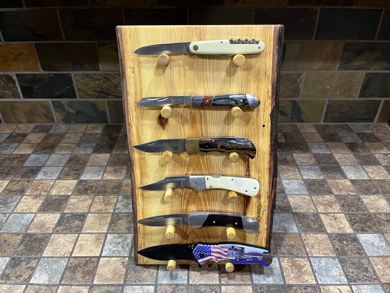 Knife Display Rustic,unique Knife Display, Wood Knife Display, Rustic ...