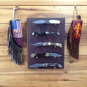 Knife Display Wood,knife Holder,knife Display Handmade,pocket Knife ...