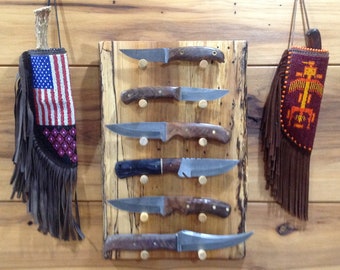 Knife display rustic, Wood knife holder, Knife display handmade, unique knife display, knife wall display, pocket knife display