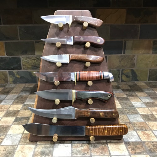 Large knife display,Wood knife display,Knife display unique,Knife stand,Pocket knife display,Rustic knife display,Knife wall display retailer