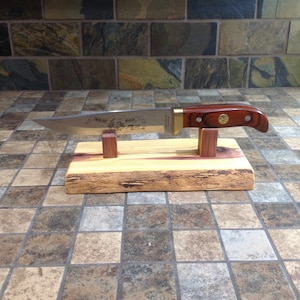 Knife display rustic, knife holder,knife display wood, Knife display handmade, pocket knife display,Knife holder unique, knife stand wood