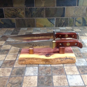 Knife display rustic, knife holder,knife display wood, Knife display handmade, pocket knife display,Knife holder unique, knife stand wood