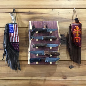 Knife display,Wood knife holder,Knife display wood,rustic knife display,Pocket knife display,Knife wall display,Unique knife display