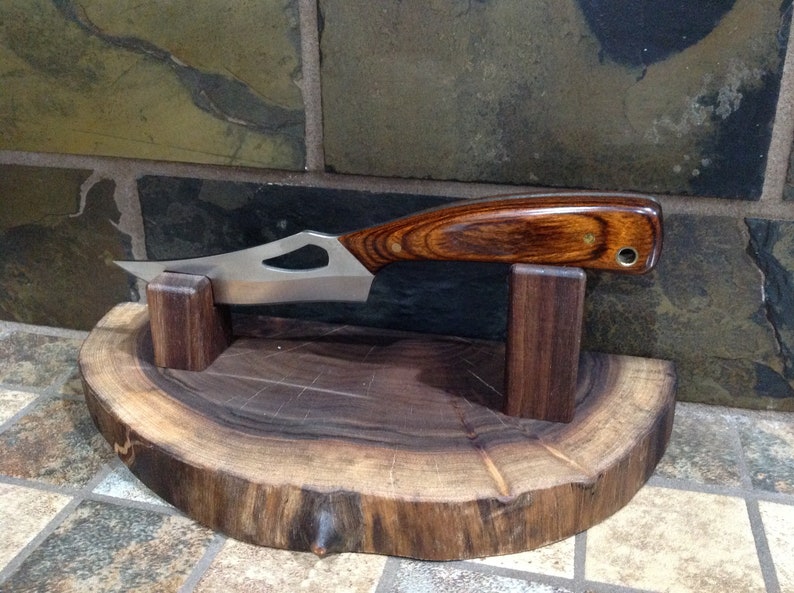 rich grain//beveled edges Solid Walnut Display Base Stand for items//collectibles