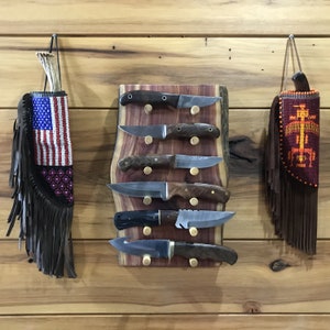 Knife display,Wood knife holder,Knife display wood,rustic knife display,Pocket knife display,Knife wall display,Unique knife display