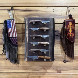 Knife display wood,knife holder,Knife display handmade,Pocket knife display,Rustic knife display,Knife wall display,unique knife stand