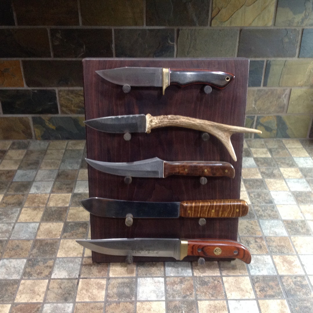 Knife Display Wood,knife Holder,knife Display Handmade,pocket Knife ...