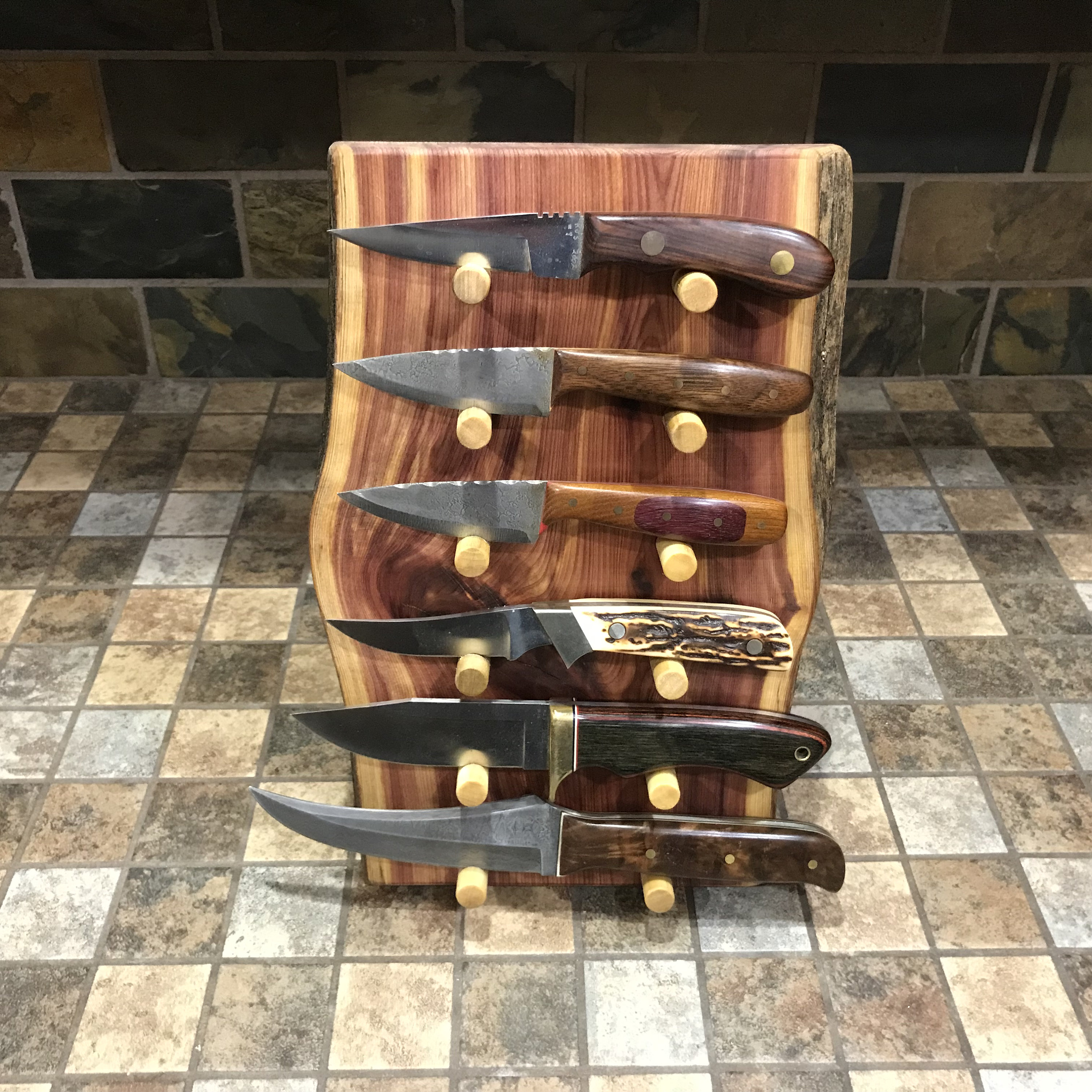 Rustic Knife Display Knife Display,wood Knife Holder,knife Display Wood,rustic Knife Display ...