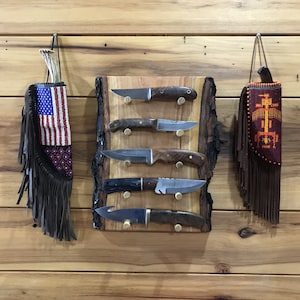 Knife display unique, Knife display rustic, knife holder, Knife display handmade, Pocket knife display, knife wall display rustic