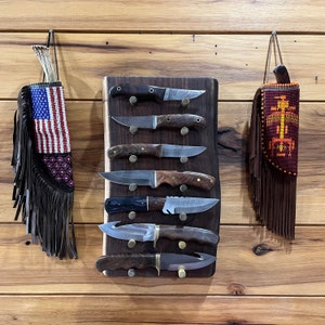 Knife display wood,knife holder,Knife display handmade,Pocket knife display,Rustic knife display,Knife wall display,unique knife stand