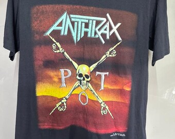 Vintage 1990 Anthrax Persistence of Time Band T-shirt / Single