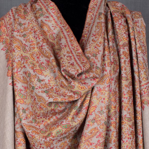 Kashmir Arts, Sustainable Shawls, Elegant Scarves, Kashmir Pashmina, Natural Pashminas, Special Gifts, Soft Pashmina, 40x80" - CONCORD