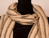 Striped 100 Pure Pashmina Cashmere Scarf, Handwoven on Hand loom in Kashmir, Luxury, Masterpiece, Gift, King of Wool, Soft, Light Weave