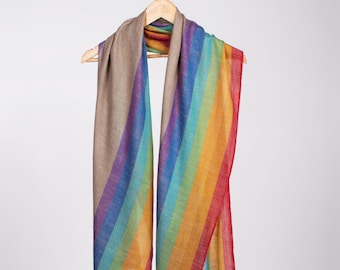 Rainbow Cashmere, New Arrival Pashmina, Happy Colors, Kashmir Shawls, Spring Shopping, Best Seller, 28x80&quot; - SKYLINE