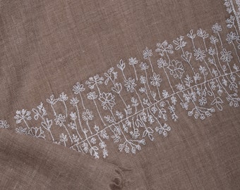 Natural Scarves, Super Soft Pashminas, Needlework Embroideries, Kashmiri Shawls, Goat Scarf, Sustainable Living, 28x80&quot; - HAVELI
