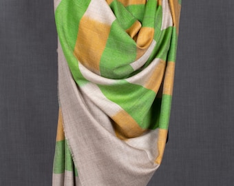 Ruhani Ikat Pashmina Shawl, Original Kashmiri Wrap, Woman, 40x80"