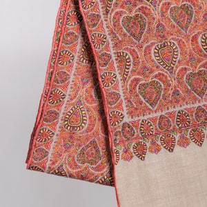 Exquisite Embroideries, Special Jamavars, Bridesmaid Shawl, Natural Shawls, Boho Shawls, Kashmir Pashmina, 40x80" - NANTWICH