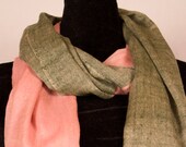 Two Color 100 Pure Pashmina Cashmere Scarf, Handwoven on Hand loom in Kashmir, Luxury, Masterpiece, Gift, King of Wool, Soft, Light Weave
