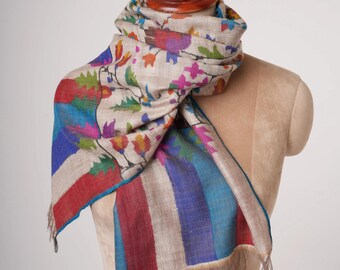 Soft Handwoven Indian Kani Pashmina Stole