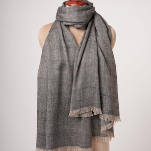 Carbon Black Handwoven Handspun Baby Soft Pashmina Shawl – Pure Luxury