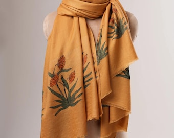 Chal de pashmina Kani tejido a mano – Palla con diseño de motivo floral